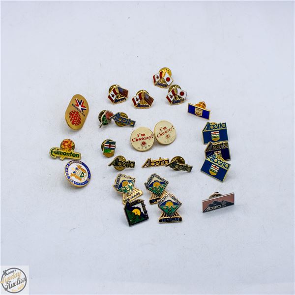 LOT OF ALBERTA VARIOUS STYLE PINS