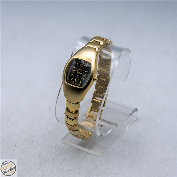 VINTAGE AVIVA GOLD TONE WATCH QUARTZ MOVEMENT