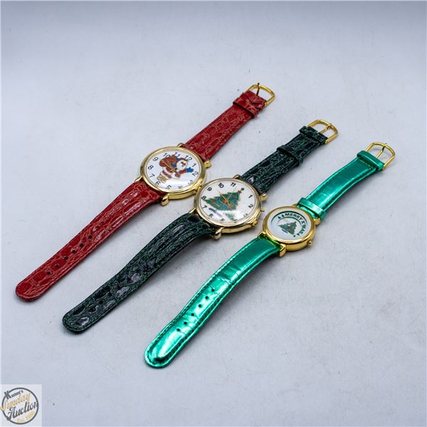 LOT OF 3 HOLIDAY WATCHES