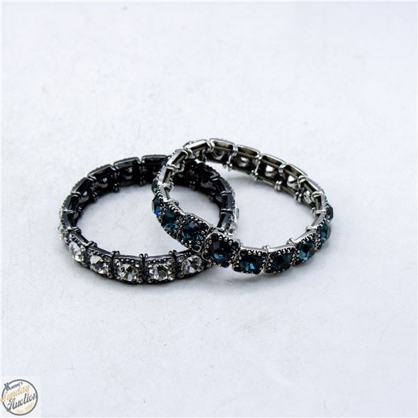 2 FASHION CRYSTAL RHINESTONE BRACELETS