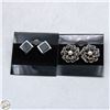 Image 1 : 2 PAIRS VINTAGE BLACK ENAMEL EARRINGS