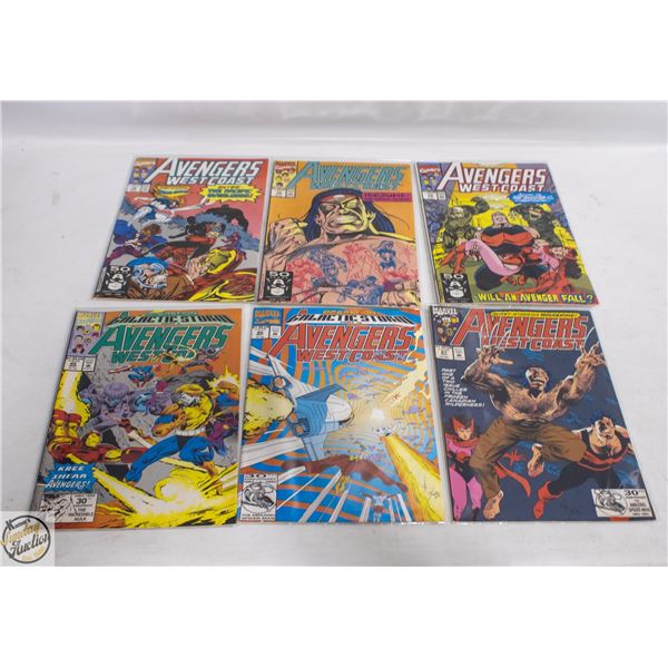 6 VINTAGE WEST COAST AVENGERS COMICS #70/72/73/80/