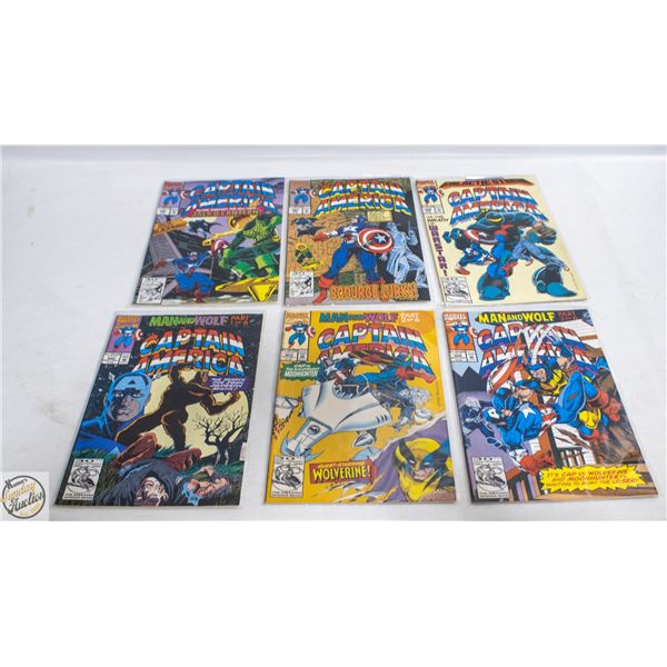 6 VINTAGE CAPTAIN AMERICA COMICS #396/397/398/402