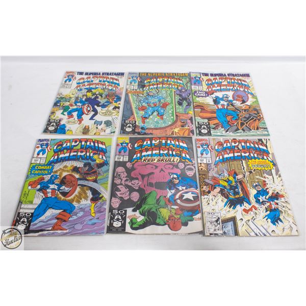6 VINTAGE CAPTAIN AMERICA COMICS #390/391/392