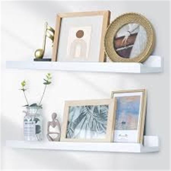 NEW 2PCS WHITE 36" FLOATING SHELVES