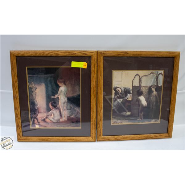 FRAMED ART PRINTS- PAUL PEEL- LOT OF 2