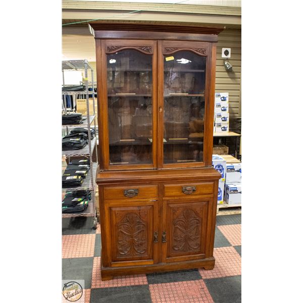 WOODEN CHINA HUTCH H-84" W-18" L-42"