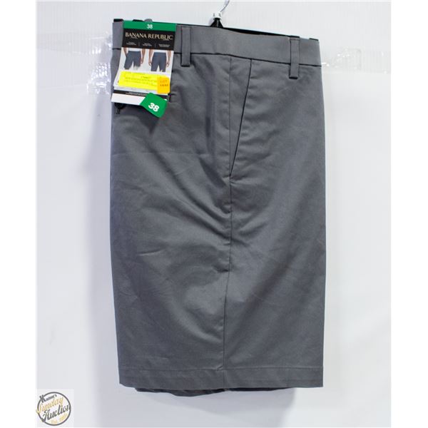 NEW BANANA REPUBLIC MEN'S GREY FORMAL SHORT 38