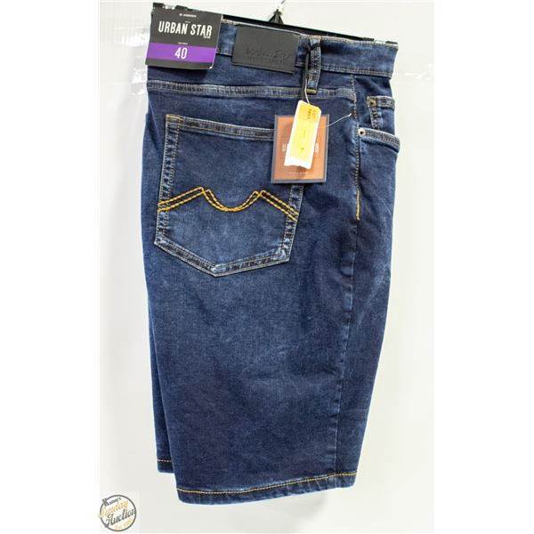 NEW URBAN STAR MEN'S DARK BLUE DENIM SHORT SIZE 40