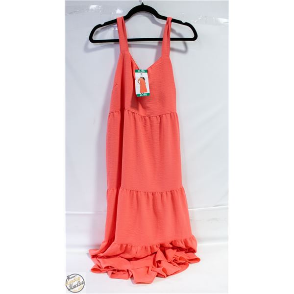 NEW BLACK BOW WOMEN'S TIERED MAXI ROSE PINK DRESS