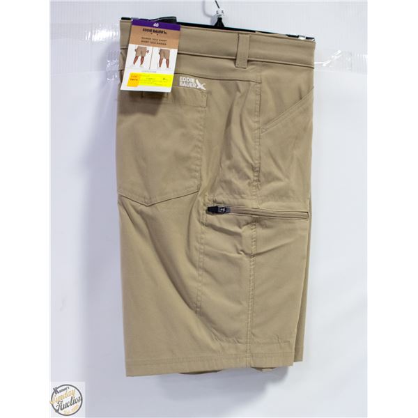 NEW EDDIE BAUER MEN'S BROWN RAINIER TECH SHORT 40