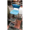 Image 1 : VINTAGE PATTERN STOOL WITH FOOT REST