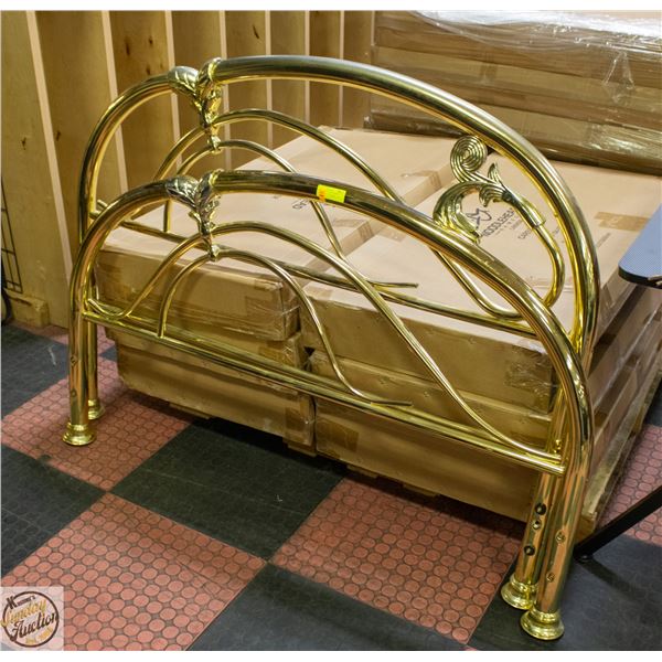 VINTAGE SOLID BRASS DOUBLE HEADBOARD/FOOTBOARD