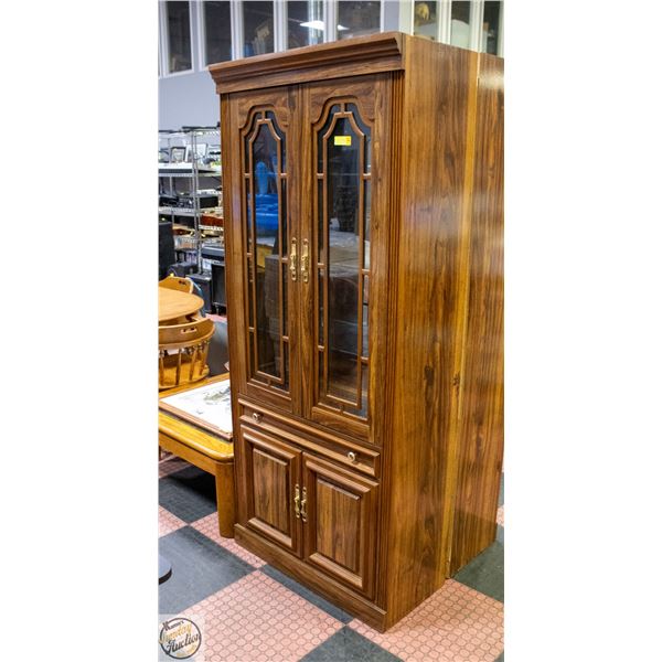 VINTAGE CHINA DISPLAY CABINET 76" X 33" X 15"