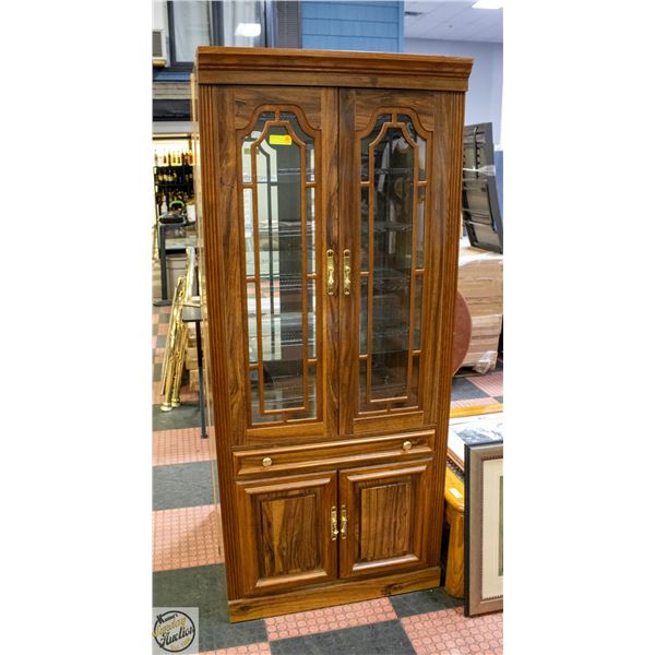 VINTAGE CHINA DISPLAY CABINET 76" X 33" X 15"