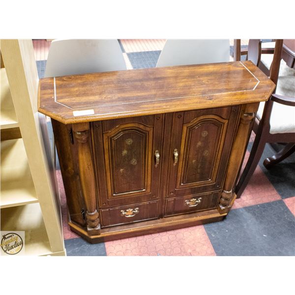 VINTAGE WOOD ENTRY CABINET- 36 X 29 X 12