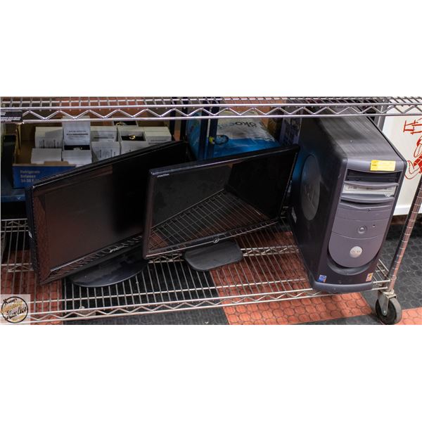 DELL TOWER/2 MONITORS