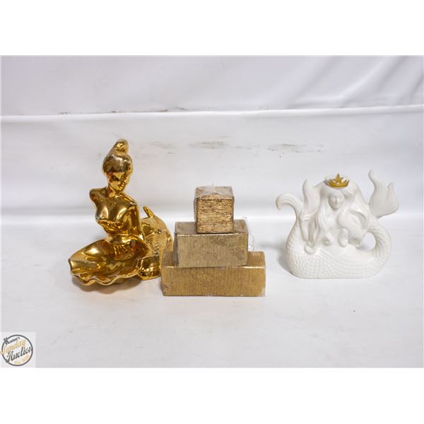 ESTATE MERMAID POTTERY PCS (2) + UNUSED