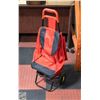 Image 1 : ROLLING GROCERY CART/BUGGY RED & BLACK