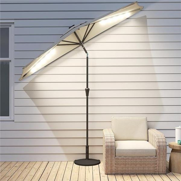 NEW HELIOS & HESTIA 9FT HALF ROUND UMBRELLA W LED