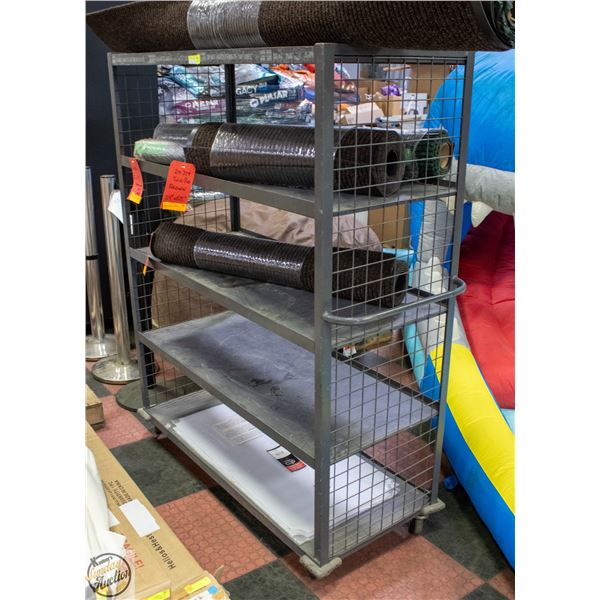 5 TIER METAL H/D ROLLING RACK H-64" W-21" L-52"
