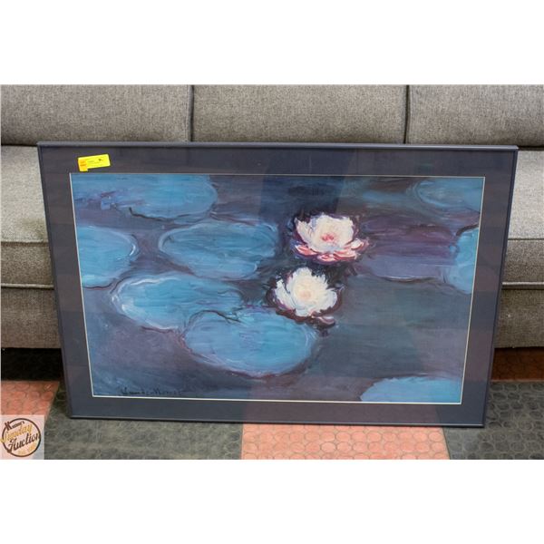 LILY PAD PAINTING FRAMED 27”X40” NYMPHÉAS