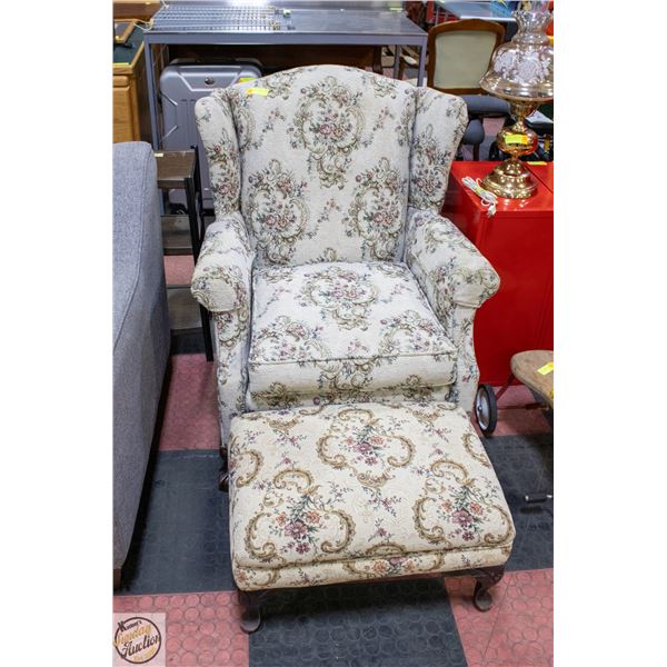 WINGBACK CHAIR & OTTOMAN