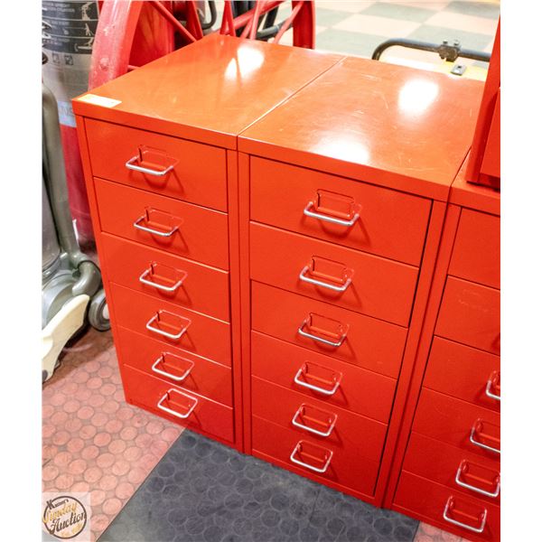 2 X 6 DRAWER STORAGE TOWERS - (IKEA), RED