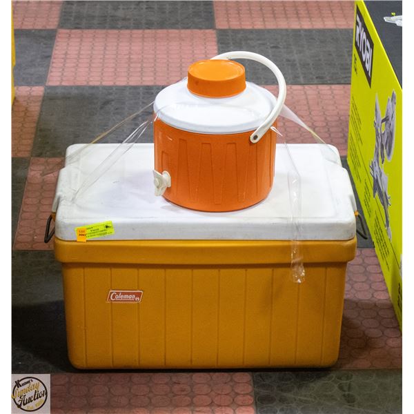 VINTAGE COLEMAN CAMPING COOLER & DRINK DISPENSER