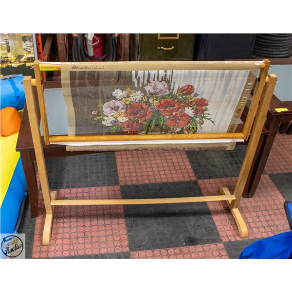VINTAGE NEEDLECRAFT STANDING FRAME 41" X 36"