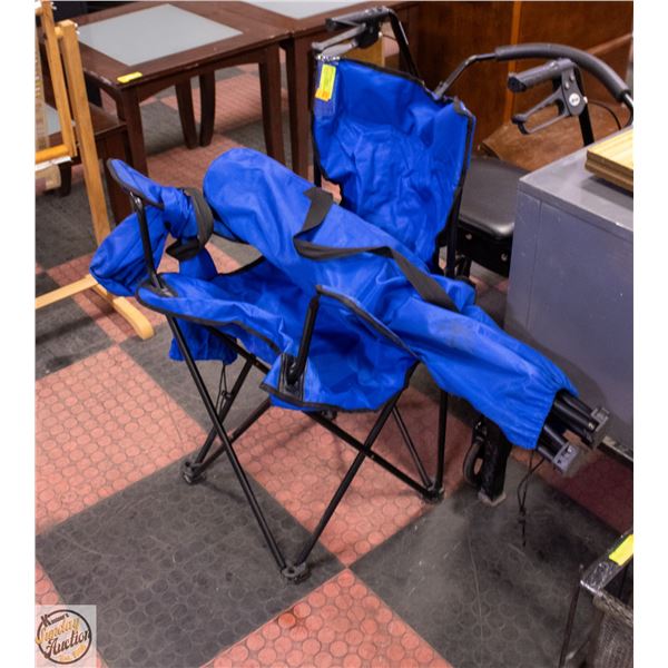 LOT OF 2 CANVAS FOLDING CAMP CHAIRS