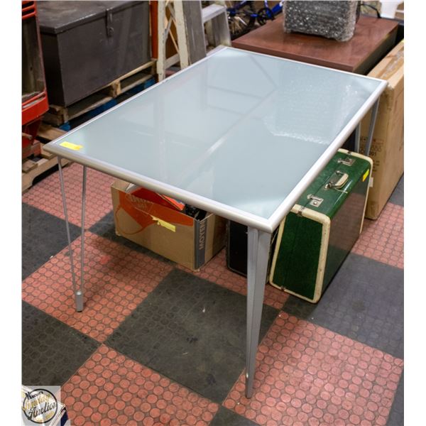 TABLE - (IKEA), GLASS/METAL, 46" X 30 1/2 X 28H