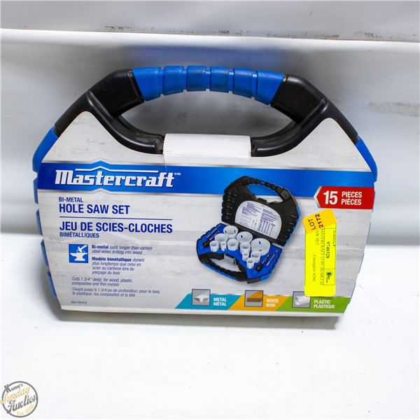 NEW MASTERCRAFT 15 PC BI-METAL HOLE SAW SET