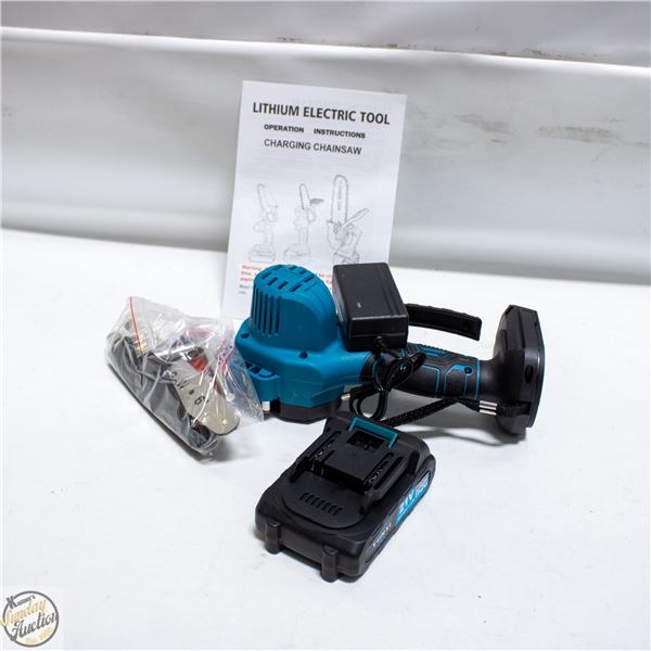 NEW IN BOX CORDLESS MINI CHAINSAW W/FAST