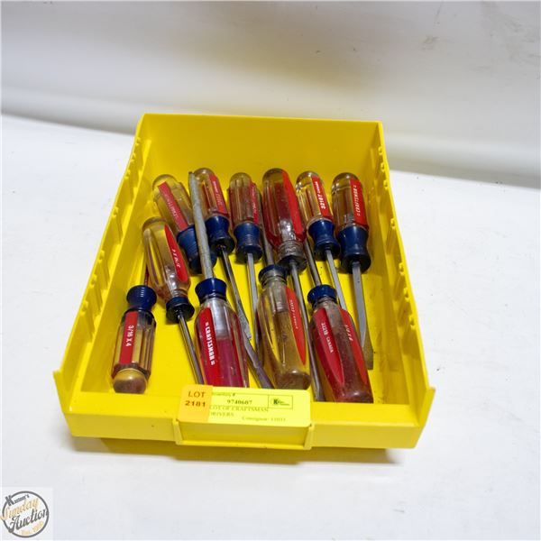 LARGE LOT OF CRAFTSMAN SCREWDRIVERS