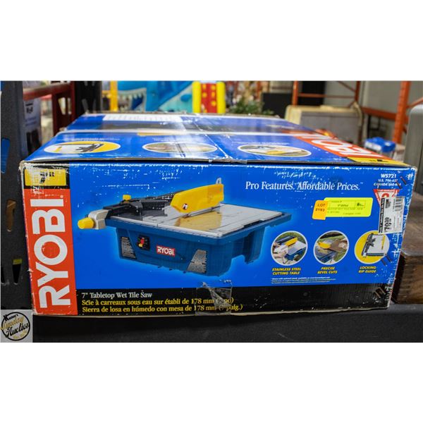 7" TABLETOP WET TILE SAW - NEW IN BOX (RYOBI)
