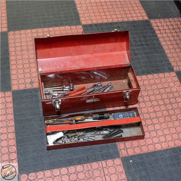 METAL TOOL BOX WITH TOOLS