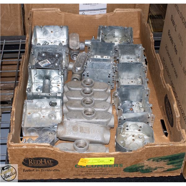 QTY OF ELECTRICAL BOXES & FITTINGS