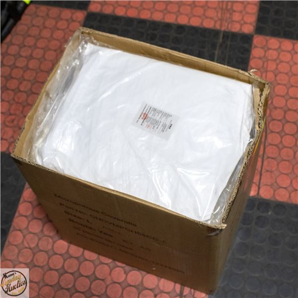 CASE OF MICROPORUS COVERALLS. SIZE LARGE