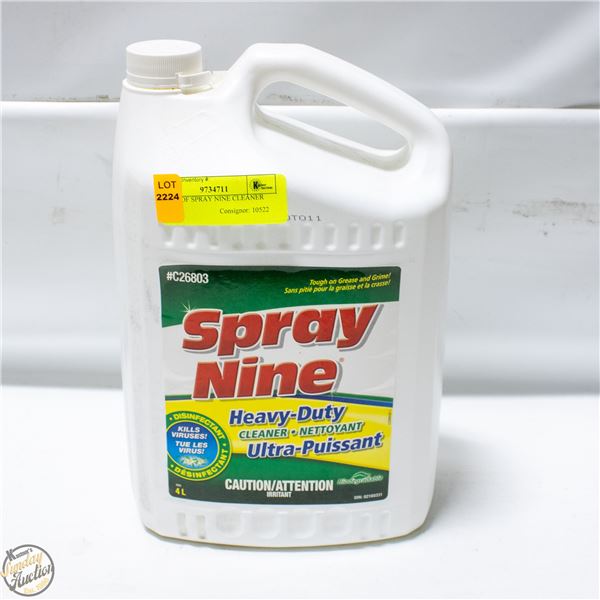 4L JUG OF SPRAY NINE CLEANER