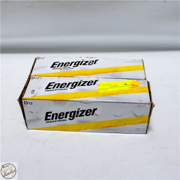 2 BOXES OF 12 D CELL ENERGIZER BATTERIES