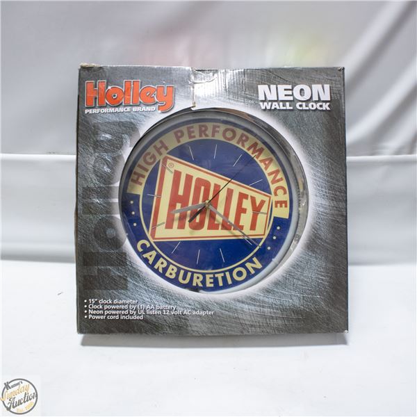 HOLLEY 15” CLOCK W/BLUE NEON