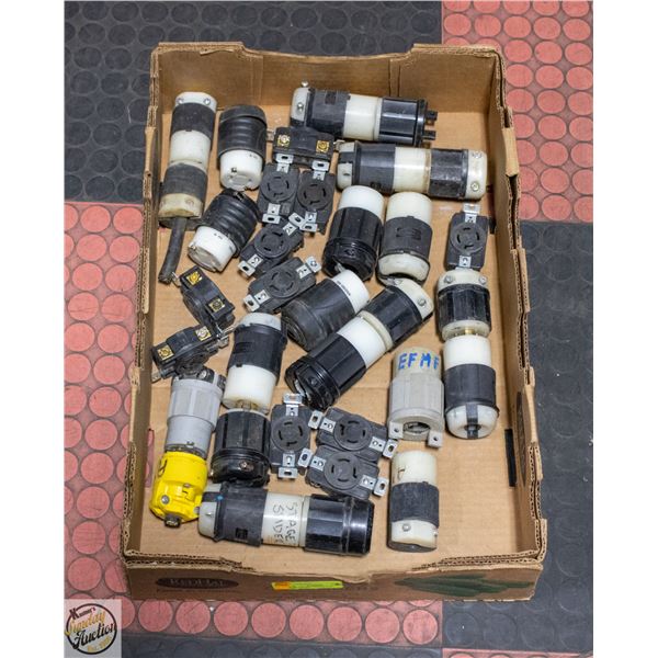 QTY OF 120/240V 20A M, F & RECEPTACLES