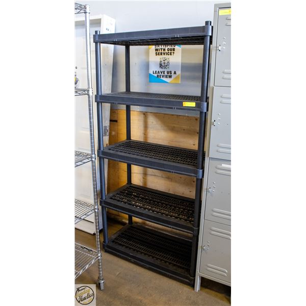 BLACK 6 SHELF GARAGE STORAGE UNIT