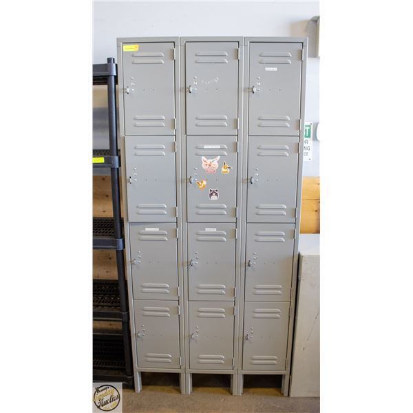 BANK OF 12 LOCKERS