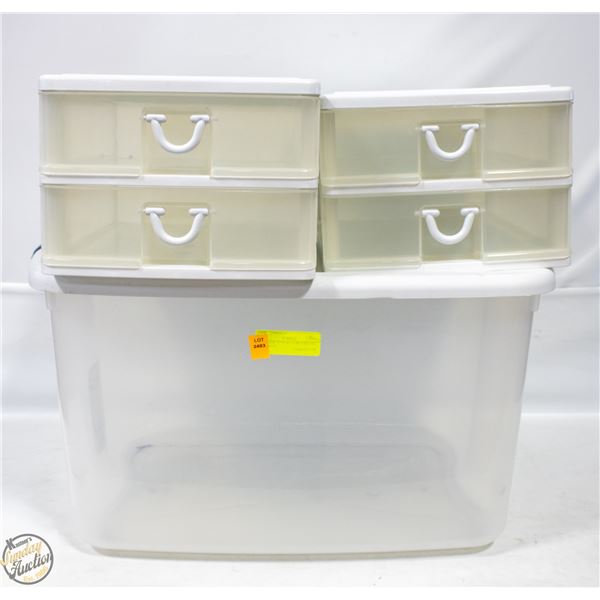 STORAGE TOTE W/ 2 ORGANIZING CABINETS
