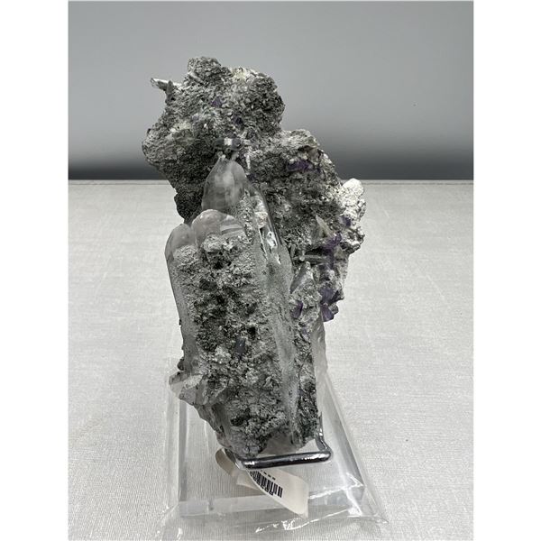 3.90 Inch Purple Fluorite with Clear Quartz Specimen