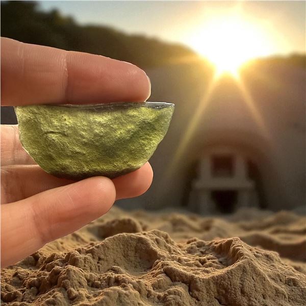 Moldavite (Olive Green) Large & Rare piece 11.915 gm