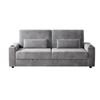 Image 3 : Light Gray Loveseat Sofa, Larger Couch Velvet Fabric with Storage, Charging Ports, Heightened Backre