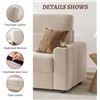 Image 2 : White Loveseat Sofa, Larger Couch Velvet Fabric with Storage, Charging Ports, Heightened Backrests, 